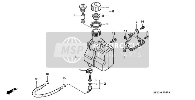 Honda FES150 2001 Tanque de aceite para un 2001 Honda FES150